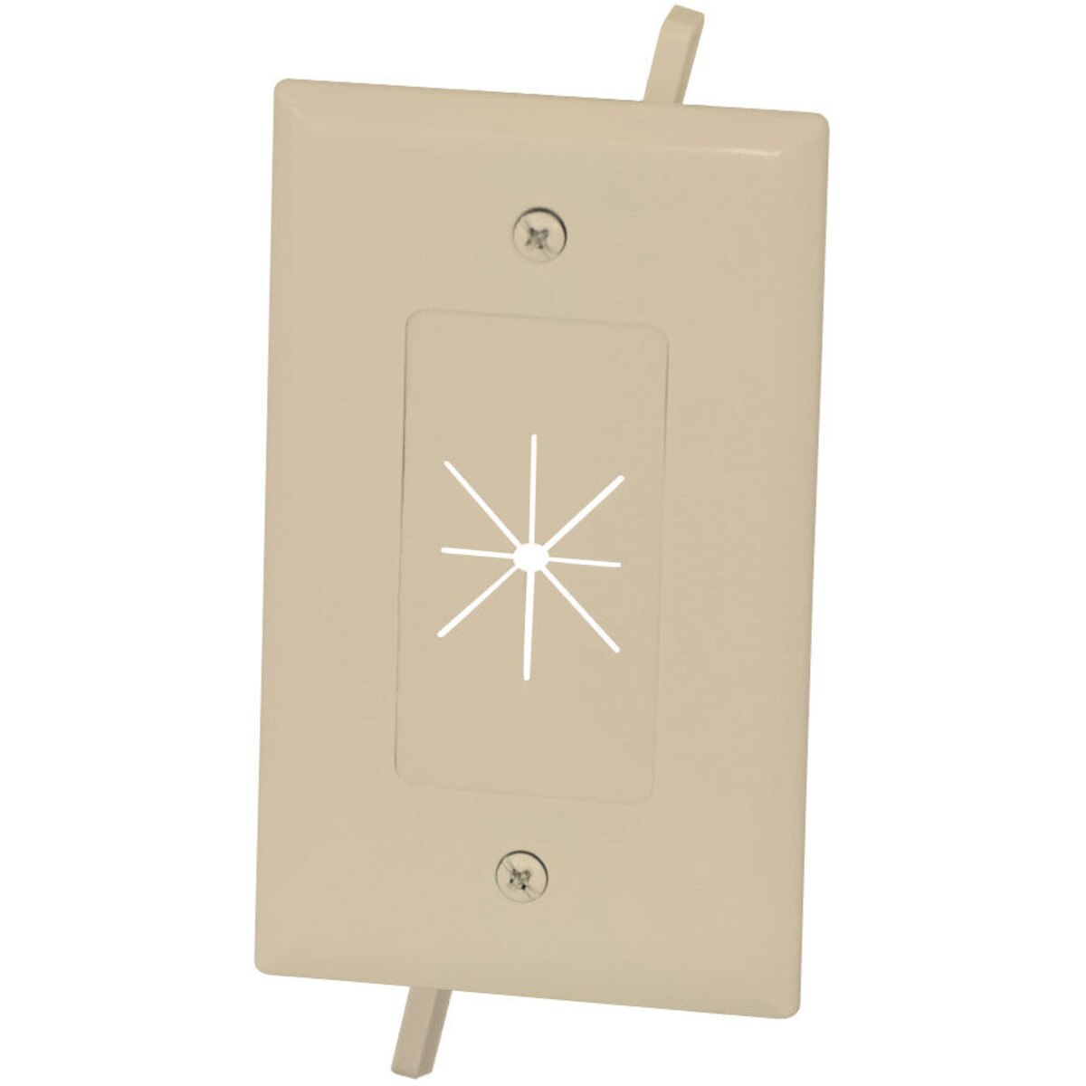 450014IV Bulk Cable Wall Plate with Flexible Opening Ivory